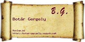 Botár Gergely névjegykártya